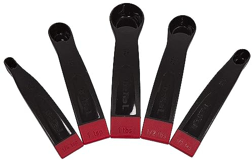 Tefal Messlöffel-Set, 5-teilig, Schwarz/Rot