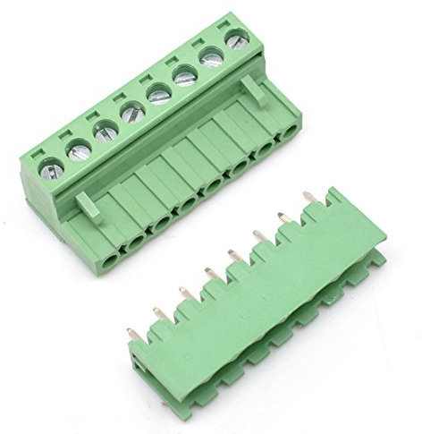 Oiyagai 10 Stück 8-polige Schraub-Steckklemmen, 5,08 mm Raster, PCB Stecker-Buchse, 300 V 15 A, Steckbare Drahtverbinder für Stromversorgung, Signalverteilung, Industrieanlagen