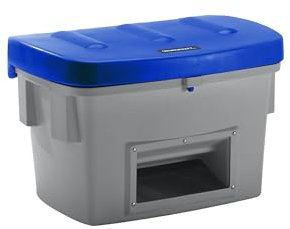 eurokraft | pro | Universal- und Streugutbehälter | mit Entnahmeöffnung | 200 l | Deckel blau