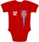 Shirtgeil Baby Body Fußball Geschenk Serbien Fanartikel für Babys zur EM 2024 12-18 Monate Rot