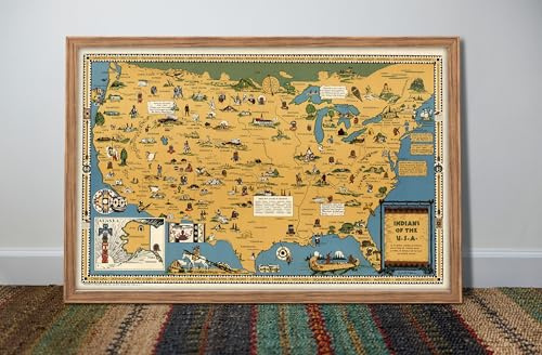 ArtCantHurtU 🔴 Ureinwohnerstämme der USA Indianerstämme | Bildkarte Wandposter (3 Größen) (40,6 x 61 cm)