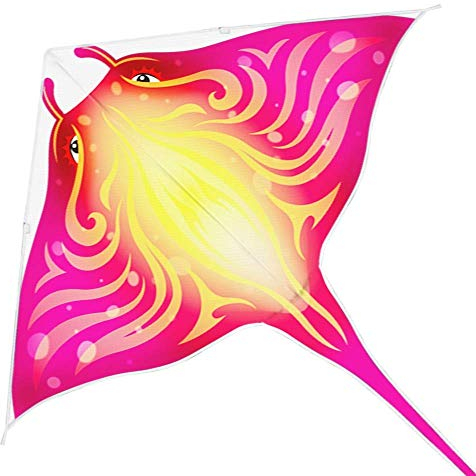 Mint's Colorful Life Devil Fish Drachen für Kinder und Erwachsene, Delta-Drachen einleiner groß, Flugdrachen (Rosa)