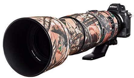 easyCover - Lens Oak - Objektivschutz - Schutz für Ihr Kameraobjektiv - Geeignet für Nikon 200-500mm f/5.6 VR - Wald Camouflage
