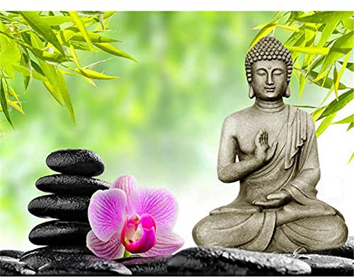 YSCOLOR Diamond Painting DIY Diamant Stickerei Buddha Zen Leben 5D Diamant Malerei Buddha Kreuzstich 3D Diamant Mosaik Weihnachtsdekoration Kunstgeschenk 30 x 40 cm