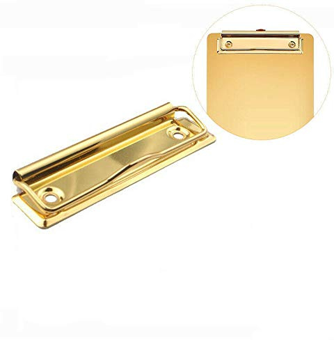 Klemmbrett-Clips, 4 Stück, zum Aufhängen von Löchern und Klemmbrettern (Gold)