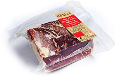aBeiou. 1 kg Iberico Eichel Schinken Schulter ohne Knochen Vakuum. Iberischer Schinken. Reifezeit +30 Monate in Guijuelo (Spanien). Hycer Garantiezertifikat.