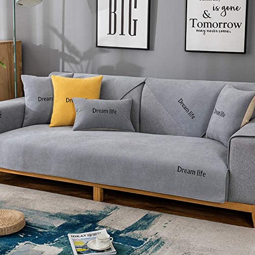 Suuki Sofa Garnituren Couch überwurf,Sofabezüge für Ledersofa und Stoffsofa,Rutschfester Rastplatz-Sofaschutz,Wohnzimmer rutschfeste 2/3/4/5 Sitzer-hellgrau_70 * 210 cm