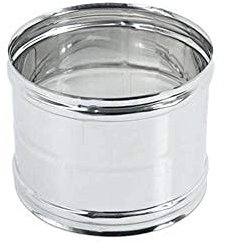 Manicotto raccordo femmina/femmina in acciaio inox per canne fumarie monoparete Diametri Vari stufa legno pellet barbecue cucina (Ø 130 mm)