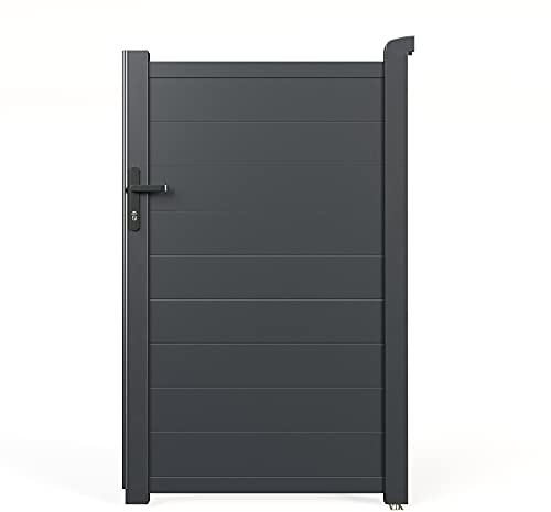 BillyOh Nova Pedestrian Aluminium Gate Full Privacy Metal Safety Outdoor Garden Gate with Lock (100cm x 158cm)