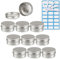 ZEOABSY 10 Stück Leere 30 ml Rund Silber Aluminium Tins mit Schraub-Deckel Schraubdose Cremedose Alu-Tiegel Dosen Aludose Blechdosen für Kosmetik Kerze Salben 5X Spatel, 1x Etikette