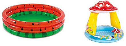 INTEX Piscinette pastèque & Pataugette ombrelle Champignon
