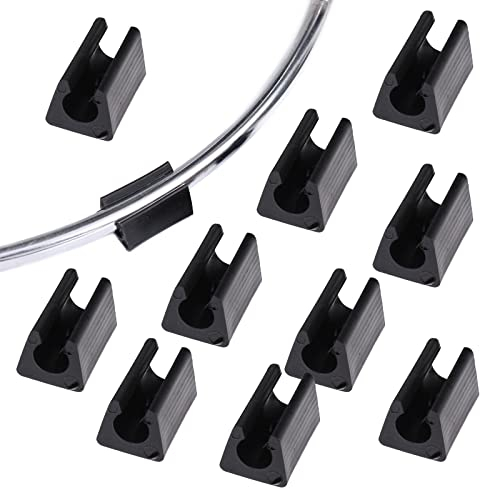 HJYZY 12mm Klemmschalengleiter für Runde Rohre 11-13mm Schwarz Möbelgleiter für Freischwinger Klemmgleiter ohne Zapfen 15 Stück