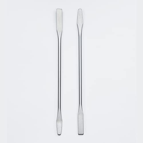 sober® | Kosmetikspatel 2er Set | Hochwertige doppelseitige Kosmetik Spatel aus rostfreiem japanischem Edelstahl | Zur hygienischen Entnahme von Creme aus Tiegeln oder Flaschen | 15cm lang
