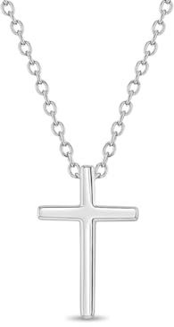 In Season Jewelry 925 Sterling Silber 40cm Plain Unisex Kreuz Halskette für Kinder Anhänger & Kette - Ideale Religiöse für Kinder & Jugendliche mit Einzigartigem Klassischen Kreuz für Jungen & Mädchen