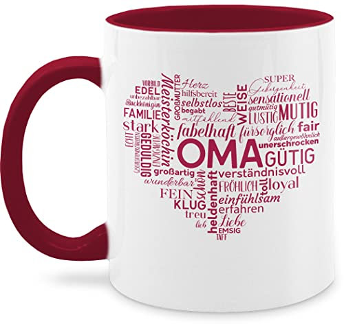 Tasse Tassen 325ml - Großmutter - Oma Wortwolke - 325 ml - Bordeauxrot - geschenk für oma-tasse omi kaffeetasse mit spruch omilein omas mug geschenke grandma kaffeepott zum geburtstag granny