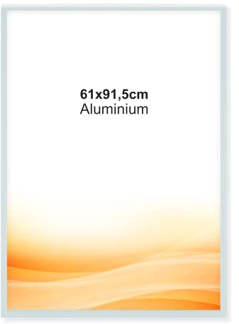 RAWWEST.BIS Alu Bilderrahmen 61x91,5cm Plakatrahmen Alurahmen mit Plexi Rahmen aus Aluminium für Bilder Poster Fotos und für Puzzle, Posterrahmen Fotorahmen, Silber