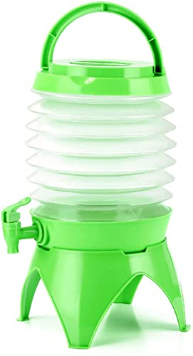 Youning Faltbarer Getränkespender 5,5L Saftspender Limonadenspender mit Ständer & Wasserhahn Faltbar Wasserspender mit Zapfhahn Getränke Spender für Limonaden, Säfte und Schorlen (Grün)