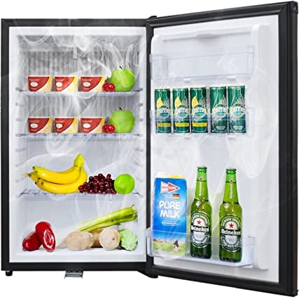 Techomey 12V Fridge, 50L, 12V Fridge for Campervan, Camping Fridge 12V 240V with Lock and Key, Silent Campervan Fridge for Camping, Caravan Fridge for Motorhome, Truck, Traveling, 0-10℃, Black