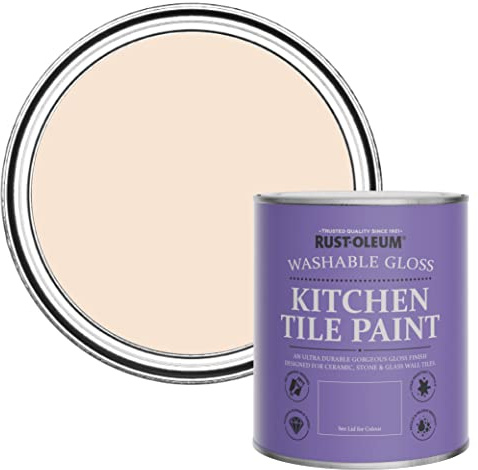 Rust-Oleum Pink Water-Resistant Kitchen Tile Paint in Gloss Finish - Melrose 750ml