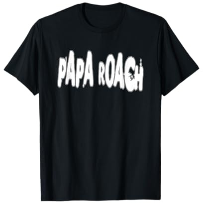 Papa Roach – Offizielles Lizenzprodukt – Bootleg-Logo T-Shirt in Schwarz, Unisex-Erwachsene, Klein, EU 38-40, Halbarm, Klassische Passform, Streetwear, Cartoon-Motiv