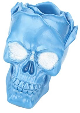 jojofuny 1stk Tattoo-blumenschädel-stifthalter Kreativer Desktop-stifthalter Aufbewahrungsbehälter Für Kosmetikpinsel Pinselhalter Aus Bambus Stift-organizer-halter Büro Lagerung Blumentopf