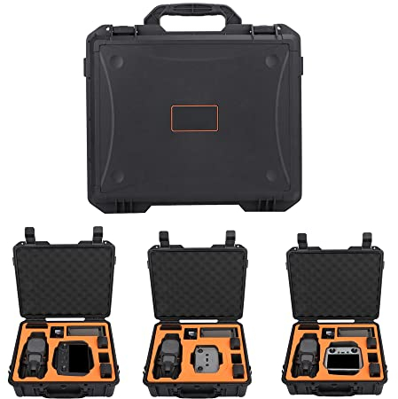 Fututech Hartschale, wasserdichte Transporttasche für DJI Mavic 3 Pro/3 Classic/3 Case, Aufbewahrungskoffer für Drohnen, Fernbedienungen, Zubehör, Schutzhülle, Koffer, Tasche, Schwarz , koffer