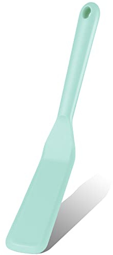 Crepe Spatula Narrow Silicone Thin Spatula Omelet Turner Multifunctional Long Heat Resistant Cooking Non Stick Pancake for Omelet Crepes Cooking Egg Burgers Pizza Pancake Steak(Aqua Sky)