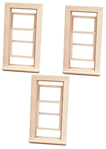 SAFIGLE 3st Simulation Von Türen Und Fenstern Fenster Selber Machen Vordertüren Miniatur-holzfenster Miniatur-feenfenster Feentür Aus Holz Dekoration Für Zu Hause Hölzern Leer Puppenhaus