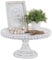 Hanobe Soporte de madera blanca para tartas: soporte de pedestal para cupcakes de 12 pulgadas, elevador de exhibición de postres rústico redondo para pasteles, bandeja de cuentas vintage para