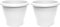 AC - Pack de 2 Macetas Mediterráneas - Plástico Resistente - Ideal para el Hogar, Plantas, Jardín, Decoración. - Cuidado de Plantas - Forma Redonda - 30 cm - Color Blanco