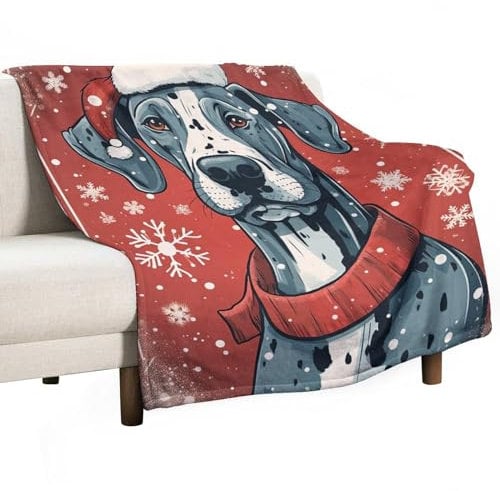 DELIBEST Schneeflocken-Decke, Fleece-Flanell, gemütliche Überwurfdecken, atmungsaktiv, leicht, warm, Bettdecke, Begleiter, Hundedecke für Couch, Bett, Sofa, alle Jahreszeiten, 101,6 x 127 cm