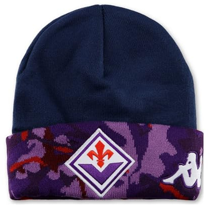 Kappa Mütze aus Wolle, offizielles ACF Fiorentina 2023/24 Modell AFFY Nico Gonzalez Biraghi Beltràn, Dunkelblau, One size