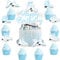 Kreatwow Winter Birthday Cupcake Toppers Ice Skating Birthday Party Supplies Silver Blue Snowflake Cake Topper Decorations Table Decor Roller Skates Topper Kit Winter Onederland Birthday for Girl