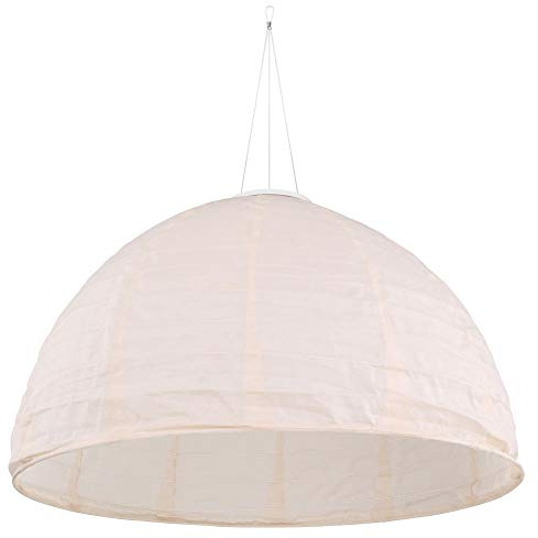 GLOBO LED Pendelleuchte Solarlampe Außenleuchte Hängelampe weiß Garten, Leinen Kunststoff, Akku, 1x LED warmweiß, DxH 40x30 cm