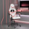 LIANGDONFC lesestuhl、kinosesselGaming-Stuhl mit Fußstütze Weiß und Rosa KunstlederArbeitszimmer, Wohnzimmer,