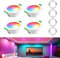 ALUSSO LED Einbaustrahler 230V Alexa,WIFI GRB LED Spot 230V,6W 3000K-6500K Dimmbar IP54, Spots Deckenleuchte Bunt,LED Deckenspots Farbig APP Steuerung,4er Set(1 Wifi&3 Bluetooth)