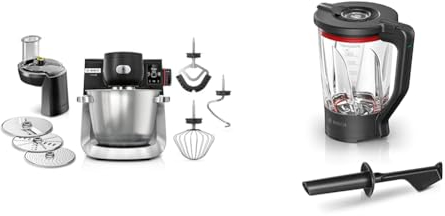 Bosch Küchenmaschine Serie 6 MUMS6ZS13D, NEU, Automatikprogramme & Bosch Zubehör Küchenmaschine MUZS6MX, Mixbecher, dickwandiges Thermosafe Glas, 1,5l