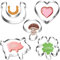 Lot de 5 Emporte-Pièces en Forme de Cochon, Emporte-Pièces en Acier Inoxydable, Moule à Biscuits Cochon pour le Nouvel An, Porte-Bonheur en Forme de Cochon, Cadeaux pour Décoration de Gâteau