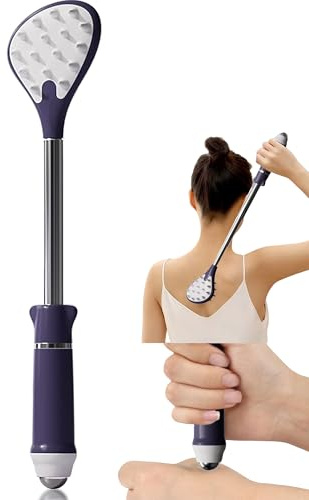 Oruiiju Rascador Trasero,Rascadorde Espalda Telescópico de Acero Inoxidable-Rodillo de masaje-para el Picor Alivio y Body Massage