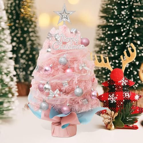 Mini sapin de Noël artificiel de table avec lumières, fibre optique, fonctionne à piles, pour décoration de Noël, cadeaux, 60 cm (B)