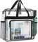TYSM-CC Transparente Tragetasche, PVC Tasche Transparent Clear Bag Transparente Tasche Tasche Durchsichtig mit Reißverschlusstaschen für Arbeit, Sportspiele und Konzerte