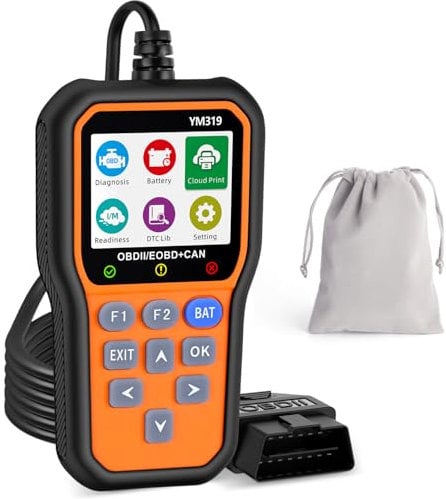 OBD2 Diagnosegerät, Auto Diagnosegerät OBD-II Diagnosewerkzeuge Fehlerspeicher Auslesen mit DTC-Definition, 13 Sprachen, Spannungserkennung und -überwachung, KFZ-Fehlercode-Lesegerät