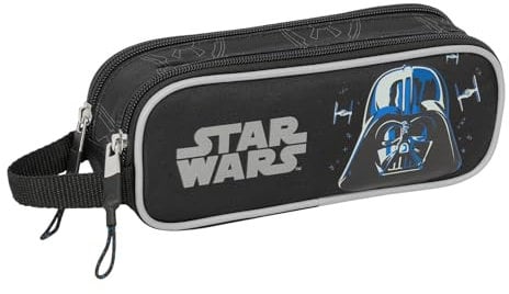 safta Star Wars Rebellion Doppelmäppchen für Kinder, ideal für Kinder im Schulalter, bequem und vielseitig, Qualität und Widerstandsfähigkeit, 21 x 6 x 8 cm, Schwarz, M, Casual