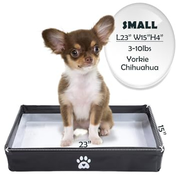 MEEXPAWS Hunde PIPI Pad Halter faltbar, Welpen Unterlage Halterung mit hohem Rand, Hundetoilette Indoor für kleine Hunde (55x37 cm), wasserdichte Trainingsunterlage, leicht zu reinigen