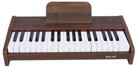 Fockety Keyboard Piano, 37 Keys Electronic Digital Piano with Sheet Music Stand & 3 Full Octaves, Portable Piano Keyboard, Music Educational Instrument Toy for Beginners (Wood Grain)
