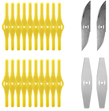 Xbzzgmg Brush Cutter Blade Metal Blades, Strimmer Cordless Spare Blade, Electric Mower Blades, Lawn Mower Replacement Blades,24 blades for Garden Strimmers Accessories