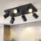 Glitzerlife LED Deckenstrahler 6 Flammig Deckenleuchte - Deckenlampe Schwarz Deckenspot GU10 Eckig Lang Schwenkbar 350° Modern Küchenlampe Wohnzimmer Schlafzimmer Flur MAX.25W ohne Leuchtmittel
