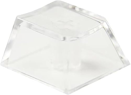 Pack of 20 Blank Crystal Transparent Keycaps PC Material 1U Cherry Profile R4 Keycap for MX Switch Mechanical Keyboard with Backlight (Cherry Transparent, 20 Pieces)