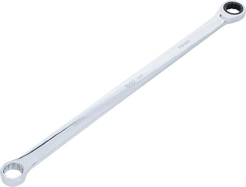 BGS 7258 - Ratchet Ring Wrench and Ring Spanner - Extra Long - 18 mm