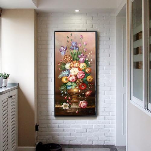 Diamond Painting Jarrón para plantas de estilo europeo Completo Kit Diamante Pintura Arte Pared 5D DIY para decoración del hogar Bordado de Punto de Cruz Diamante redondo 125x250cm